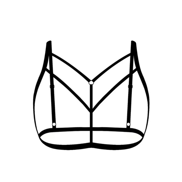 Coming Soon. New! Black Strappy Cage Bra - Picture 4 of 7